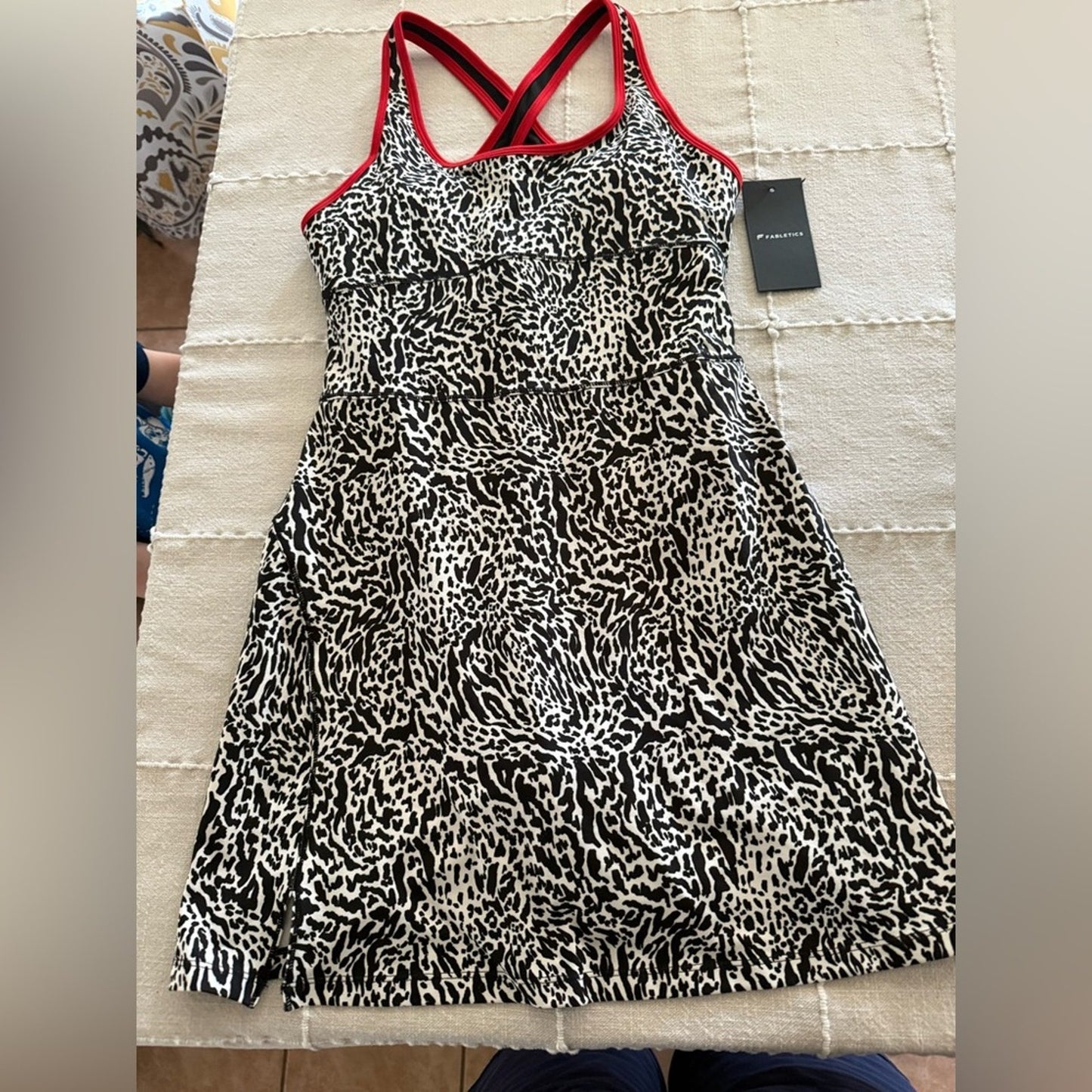 Fabletics Mini Dress in Heated Red Leopard size Small NWT