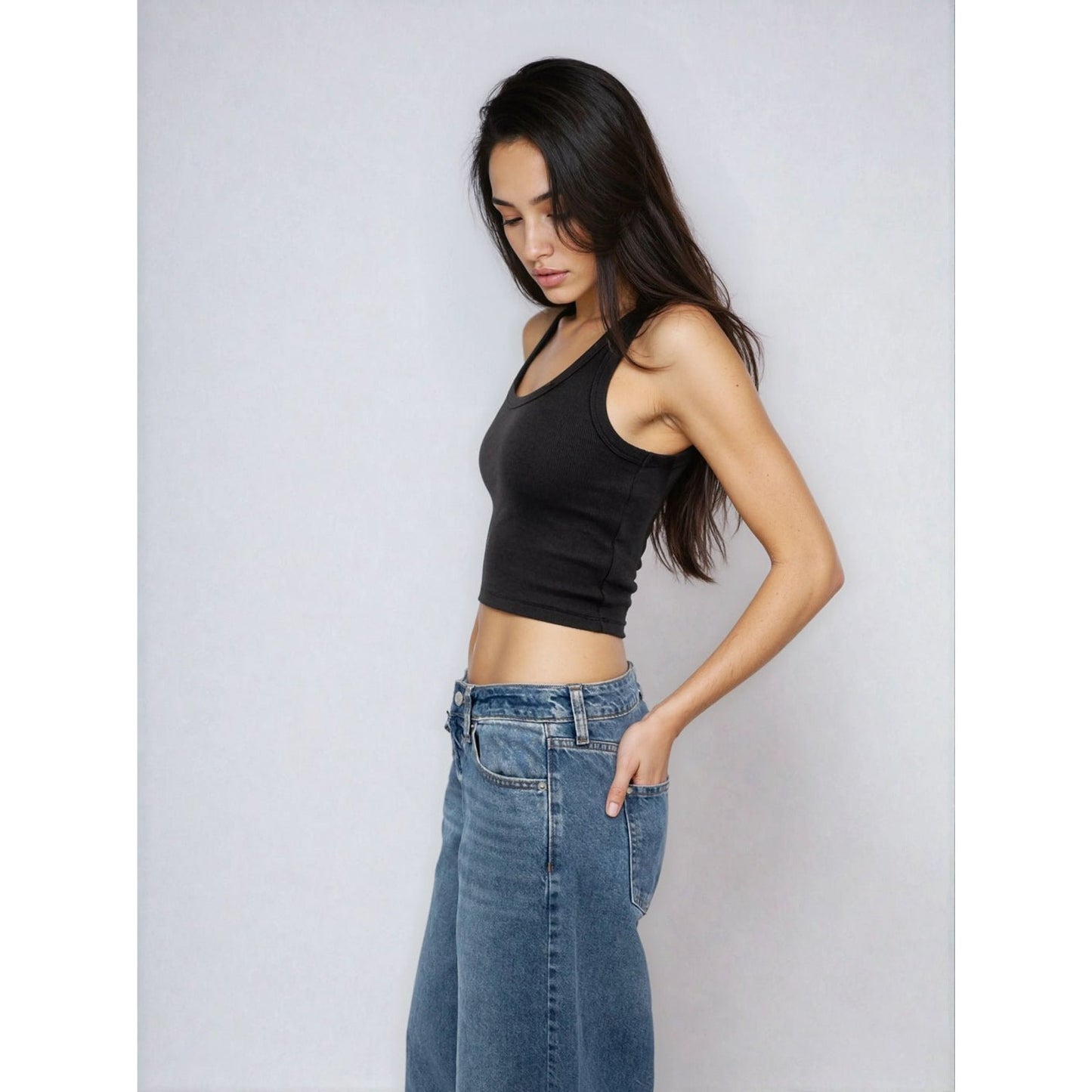 Cropped Classic Ribbed Tank