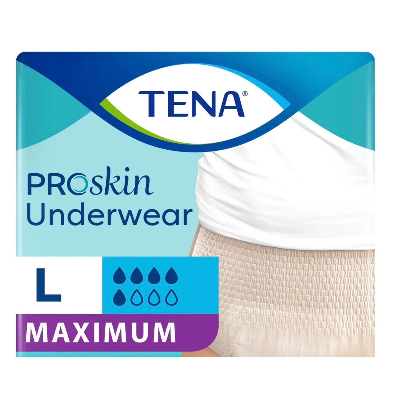 Tena Proskin Underwear Size Large Maximum Absorbency 18 Pairs