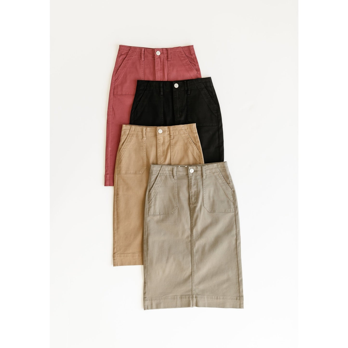 Erica Cotton Twill Midi Skirt