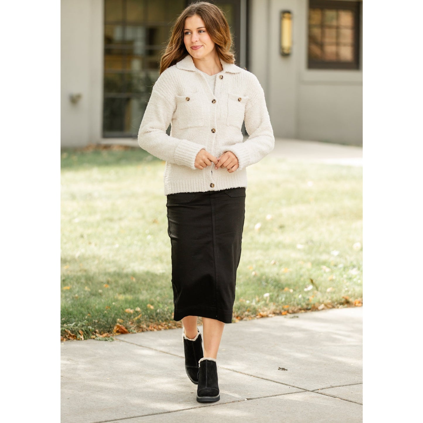 Erica Cotton Twill Midi Skirt