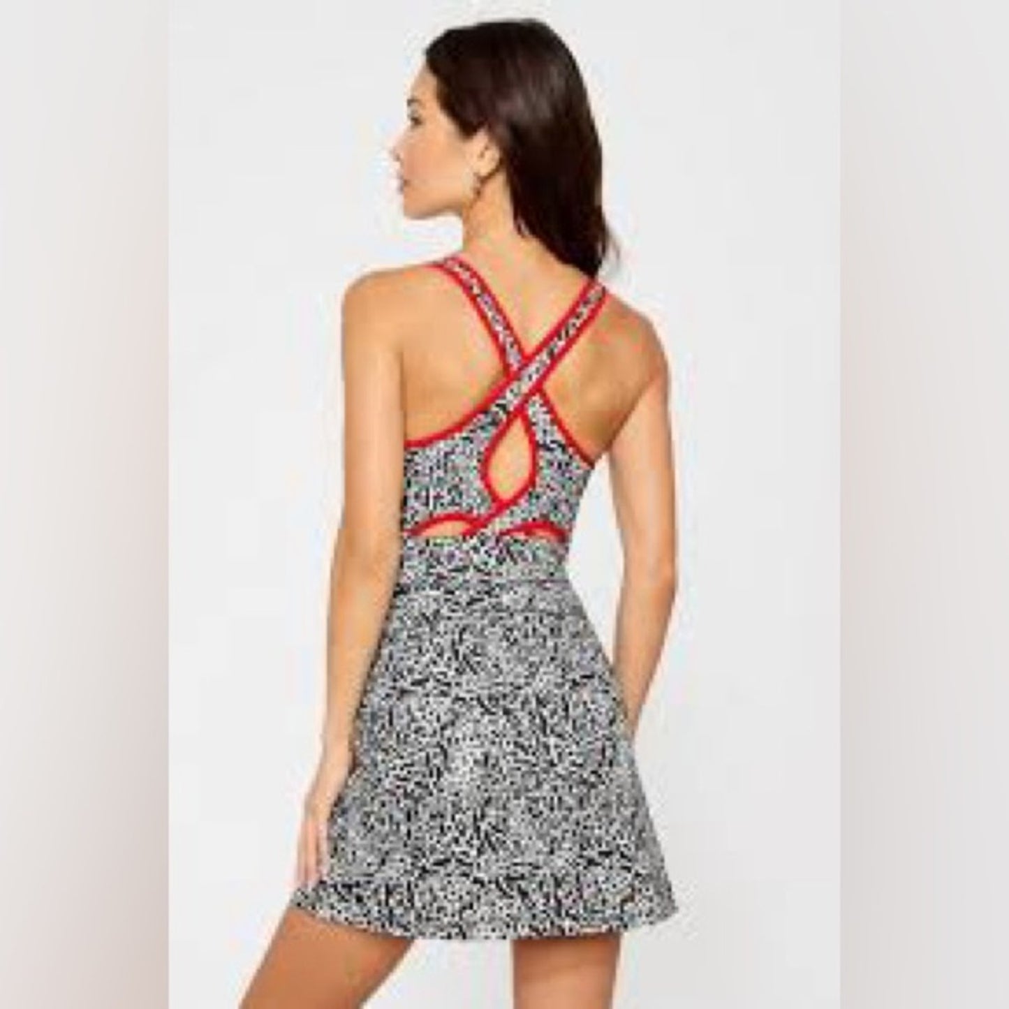 Fabletics Mini Dress in Heated Red Leopard size Small NWT