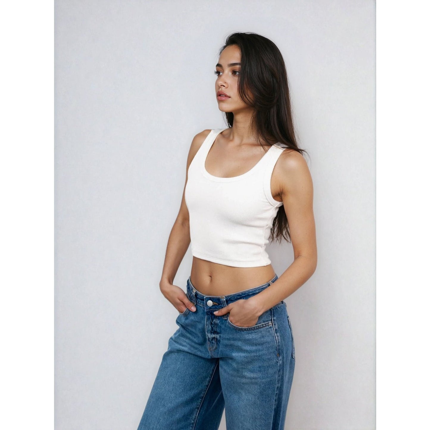 Cropped Classic Ribbed Tank